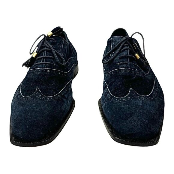 Nando Orsini Blue Suede Square Toe Oxford Dress Shoes Mens Size 11M main image 6